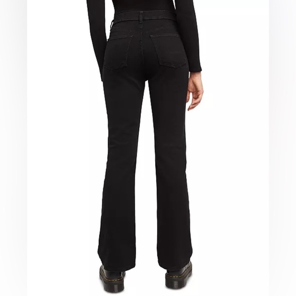 Free People NWT We the Free High Rise French Girl Black Flare Jeans Size 32 - Picture 4 of 15